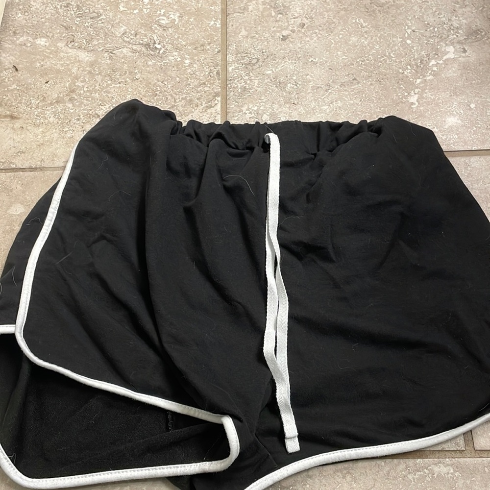 SHEIN Black Bike Shorts With White Trim